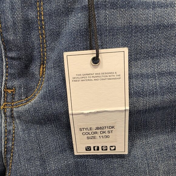 Judy Blue Jeans Womens 11/30 Blue Denim Relaxed Fit Distressed Stretch JB8271DK - Picture 6 of 11